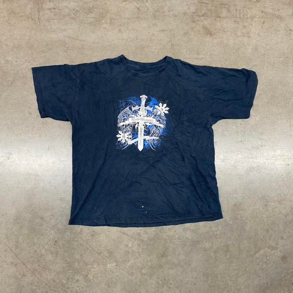 Hard Memories Graphic T-Shirt Y2K Affliction Style Men's Large